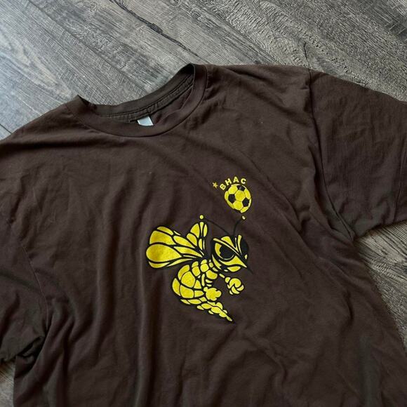 Vintage Y2K Faded Bee Hornets Soccer American Apparel Shirt - Picture 3 of 7